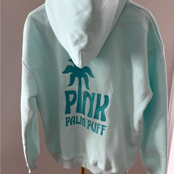 Pink Palm Puff Classic Puff Hoodie in Mint Breeze size Small - Picture 6 of 10